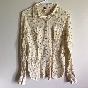 We the Free People Printed button top Lace Back PS